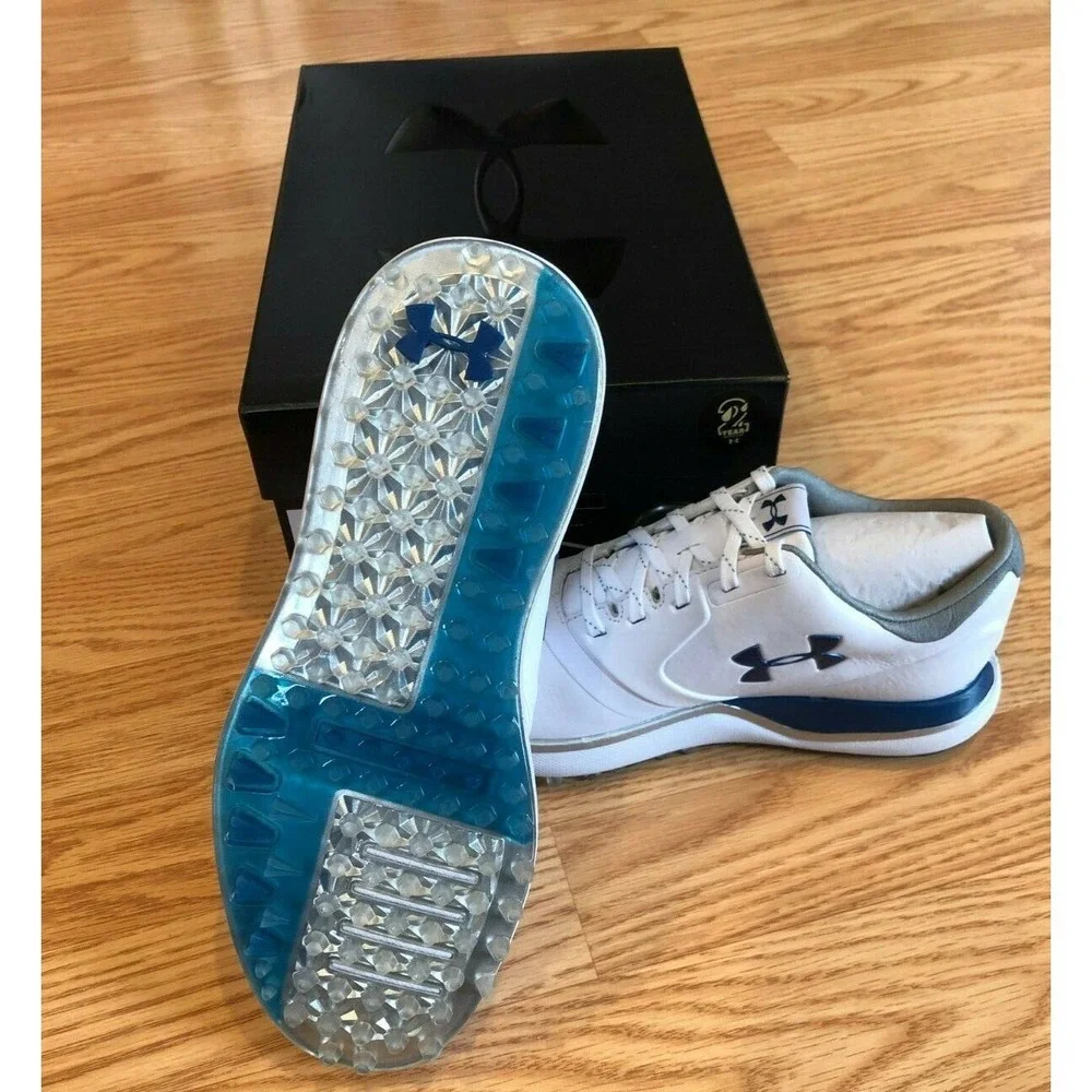 Under Armour Performance Spikeless Golf Shoes White/Blue Women's Size 5‎ 1297176 - Picture 5 of 6